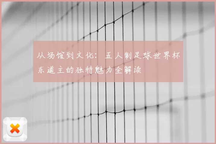 从场馆到文化:五人制足球世界杯东道主的独特魅力全解读